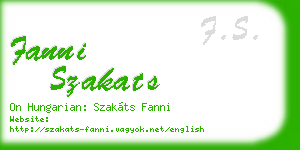 fanni szakats business card