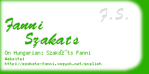 fanni szakats business card